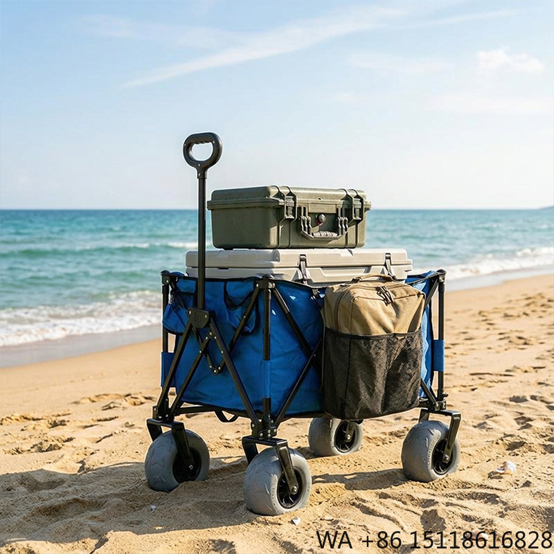 Outdoor Furniture Metal - Carrito de Playa Plegable de Metal